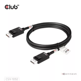 Club3D Kabel DisplayPort 2.1 na DisplayPort 2.1, VESA DP80, 4K240Hz/8K60Hz/10K60Hz (M/M), 1.6m, černá