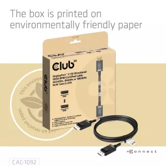Club3D Kabel DisplayPort 2.1 na DisplayPort 2.1, VESA DP80, 4K240Hz/8K60Hz/10K60Hz (M/M), 1.6m, černá