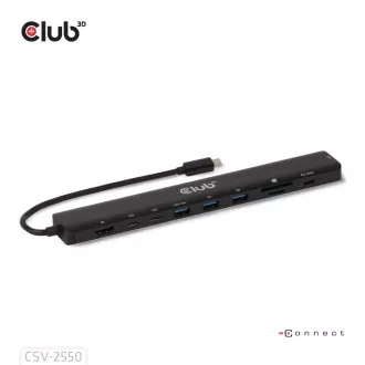Club3D Dokovací stanice USB-C 10v1, 140W PD, 1xHDMI, 3xUSB-C, 3xUSB, 1xRJ45, černá Club3D Dokovací stanice USB-C 10v1, 140W PD, 1xHDMI, 3xUSB-C, 3xUSB, 1xRJ45, černá
