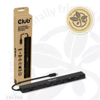 Club3D Dokovací stanice USB-C 10v1, 140W PD, 1xHDMI, 3xUSB-C, 3xUSB, 1xRJ45, černá Club3D Dokovací stanice USB-C 10v1, 140W PD, 1xHDMI, 3xUSB-C, 3xUSB, 1xRJ45, černá
