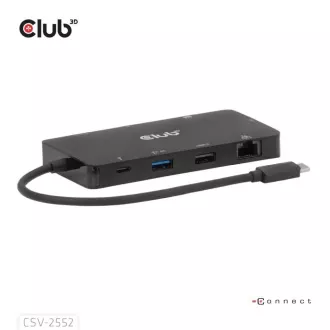 Club3D Dokovací stanice USB-C 9v1, 2xHDMI, 1xUSB-C, 1xUSB-C PD, 2xUSB, 1xRJ45, microSD/SD, černá Club3D Dokovací stanice USB-C 9v1, 2xHDMI, 1xUSB-C, 1xUSB-C PD, 2xUSB, 1xRJ45, microSD/SD, černá