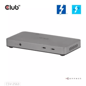 Club3D hub Thunderbolt 5 5v1, 3x USB-C TB5, 1x USB-A, 1x8K60Hz, 3x 5K60Hz, certifikace Thunderbolt Share, 180W