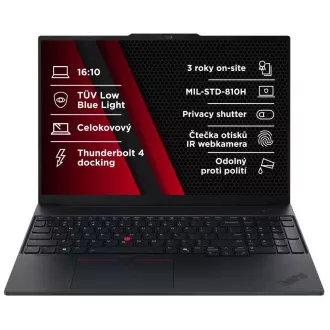 LENOVO NTB ThinkPad E16 G3 - Ultra7 255H, 16" WUXGA, 32GB, 1TBSSD, IRcam, W11P LENOVO NTB ThinkPad E16 G3 - Ultra7 255H, 16" WUXGA, 32GB, 1TBSSD, IRcam, W11P