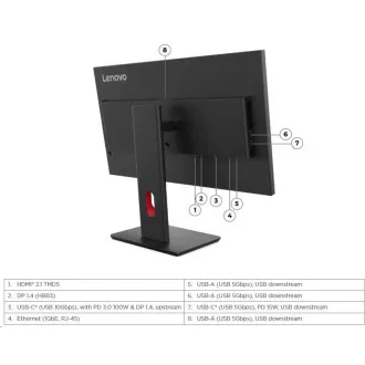 LENOVO LCD T27UD-40 - 27", IPS, 16:9, 3840x2160, 60Hz, 350cd/m2, 1500:1, 4ms(GtG), HDMI, DP, USB Hub, USB-C, RJ45, Pivot