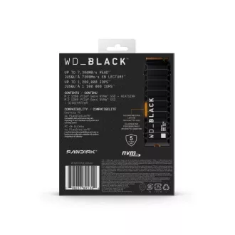 WD BLACK SSD NVMe 2TB PCIe SN850X Powered by SanDisk, Gen4, (R:7300, W:6600MB/s), Chladič WD BLACK SSD NVMe 2TB PCIe SN850X Powered by SanDisk, Gen4, (R:7300, W:6600MB/s), Chladič