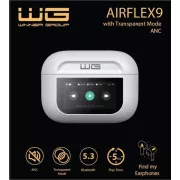 WG - Bluetooth sluchátka WG AirFlex 9 s displejem, Avatar, ANC, bílá