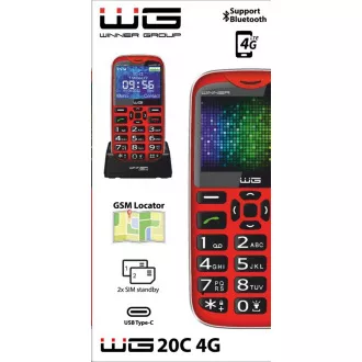 WG - Mobilní telefon WG20C, 4G, tlačítkový, červená WG - Mobilní telefon WG20C, 4G, tlačítkový, červená