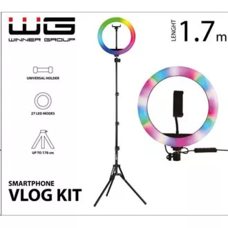 WG - Vlog Kit základní sada pro natáčení video blogů, s RGB LED světlem a tripodem 1, 7 metru WG - Vlog Kit základní sada pro natáčení video blogů, s RGB LED světlem a tripodem 1, 7 metru