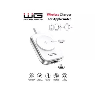 WG - Nabíjecí magnetické zařízení s USB-C pro Apple Watch, bílo stříbrná
