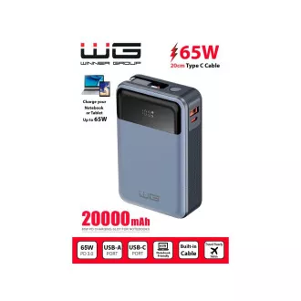 WG - Power Bank 20000 mAh, USB-C PD 65W, černá WG - Power Bank 20000 mAh, USB-C PD 65W, černá