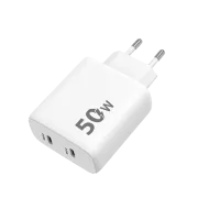 WG - Síťová nabíječka 2x USB-C 50W, 1x USB-C PD 30W + 1x USB-C PD 20W, bílá