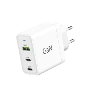 WG - Síťová nabíječka GaN 3x USB, 1x USB-A 30W + 2x USB-C 65W, bílá
