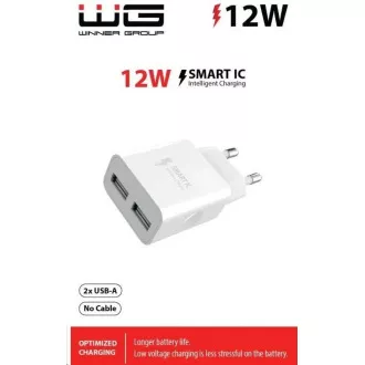 WG - Síťová nabíječka 2x USB-A 2, 4A, white WG - Síťová nabíječka 2x USB-A 2, 4A, white