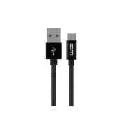 WG - Datový kabel Type-C to USB-A / 3m / nylon braided / black