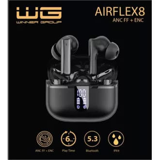 WG - Bluetooth sluchátka WG AirFlex 8, ENC + ANC, černá WG - Bluetooth sluchátka WG AirFlex 8, ENC + ANC, černá