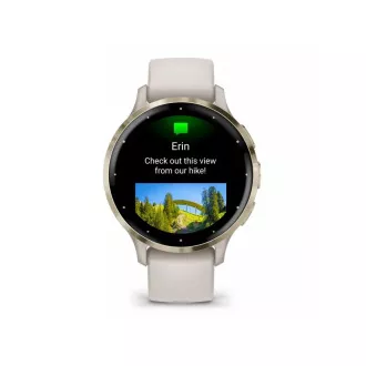 Garmin Venu® 3S, Nerezová luneta Soft Gold, pouzdro Ivory, silikonový řemínek Garmin Venu® 3S, Nerezová luneta Soft Gold, pouzdro Ivory, silikonový řemínek