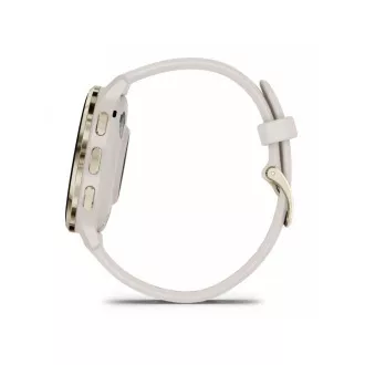 Garmin Venu® 3S, Nerezová luneta Soft Gold, pouzdro Ivory, silikonový řemínek Garmin Venu® 3S, Nerezová luneta Soft Gold, pouzdro Ivory, silikonový řemínek
