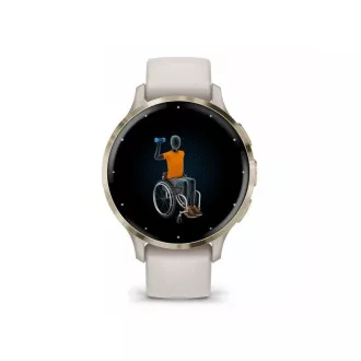 Garmin Venu® 3S, Nerezová luneta Soft Gold, pouzdro Ivory, silikonový řemínek Garmin Venu® 3S, Nerezová luneta Soft Gold, pouzdro Ivory, silikonový řemínek
