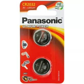 PANASONIC Lithiová baterie (knoflíková) CR-2032EL/2B 3V (Blistr 2ks)