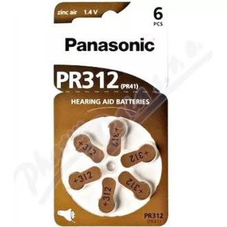 PANASONIC Zinkovzduchová baterie PR-312(41)/6LB AA 1, 2V (Blistr 6ks)