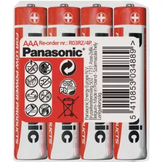 PANASONIC Zinkouhlíkové baterie Red Zinc R03RZ/4P AAA 1, 5V (shrink 4ks) PANASONIC Zinkouhlíkové baterie Red Zinc R03RZ/4P AAA 1, 5V (shrink 4ks)