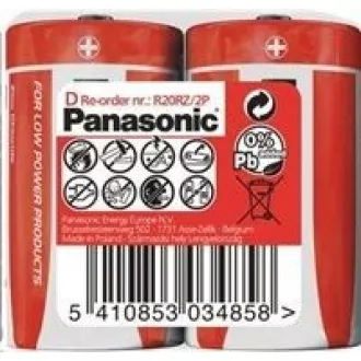 PANASONIC Zinkouhlíkové baterie Red Zinc R20RZ/2P D 1, 5V (shrink 2ks) PANASONIC Zinkouhlíkové baterie Red Zinc R20RZ/2P D 1, 5V (shrink 2ks)
