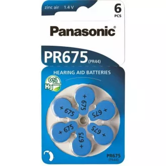 PANASONIC Zinkovzduchová baterie PR-675(44)/6LB AA 1, 2V (Blistr 6ks) PANASONIC Zinkovzduchová baterie PR-675(44)/6LB AA 1, 2V (Blistr 6ks)