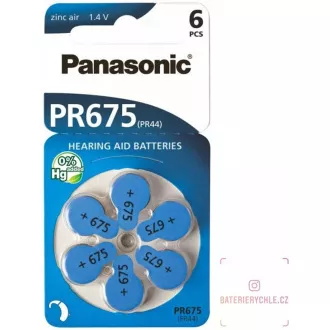 PANASONIC Zinkovzduchová baterie PR-675(44)/6LB AA 1, 2V (Blistr 6ks) PANASONIC Zinkovzduchová baterie PR-675(44)/6LB AA 1, 2V (Blistr 6ks)