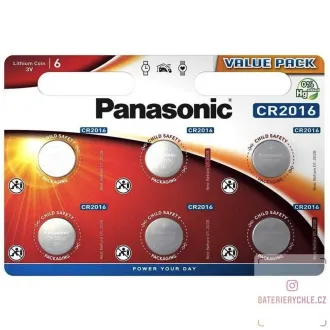 PANASONIC Lithiová baterie (knoflíková) CR-2016EL/6BP 3V (Blistr 6ks) PANASONIC Lithiová baterie (knoflíková) CR-2016EL/6BP 3V (Blistr 6ks)