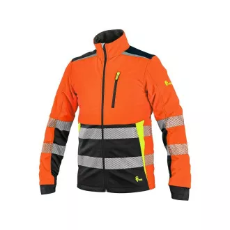Bunda CXS BENSON, výstražná, softshell, oranžovo - černá, vel. XXL