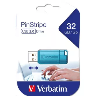 VERBATIM Flash Disk 32GB Store 'n' Go PinStripe, karibská modrá VERBATIM Flash Disk 32GB Store 'n' Go PinStripe, karibská modrá