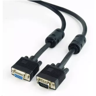 GEMBIRD Kabel VGA prodlužovací 1, 8m, černý (HD15M/F, dvojité stínění, feritová jádra) GEMBIRD Kabel VGA prodlužovací 1, 8m, černý (HD15M/F, dvojité stínění, feritová jádra)
