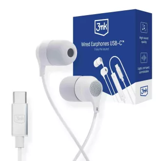3mk sluchátka - Wired Earphones USB-C, bílá 3mk sluchátka - Wired Earphones USB-C, bílá