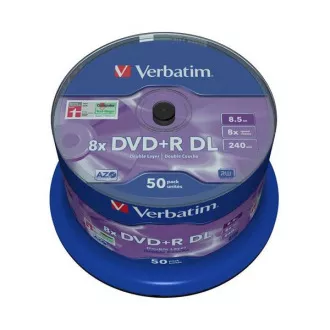 VERBATIM DVD+R(50-pack)/Double Layer/Spindle/ 8X 8.5GB Matt Silver VERBATIM DVD+R(50-pack)/Double Layer/Spindle/ 8X 8.5GB Matt Silver