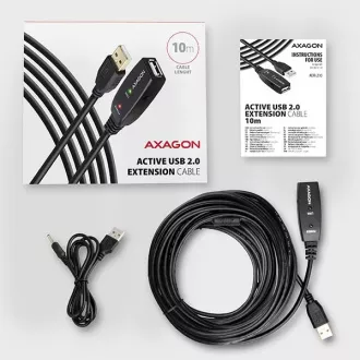 AXAGON ADR-210, USB 2.0 A-M -> A-F aktivní prodlužovací / repeater kabel, 10m AXAGON ADR-210, USB 2.0 A-M -> A-F aktivní prodlužovací / repeater kabel, 10m