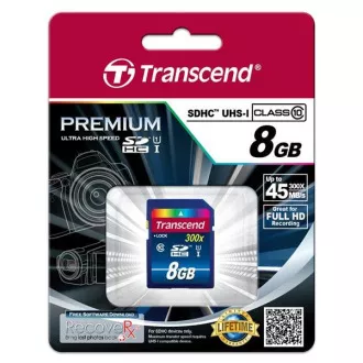 TRANSCEND SDHC karta 8GB Premium, Class 10 UHS-I, 300X TRANSCEND SDHC karta 8GB Premium, Class 10 UHS-I, 300X