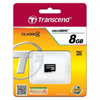 TRANSCEND MicroSDHC karta 8GB Class 4, bez adaptéru TRANSCEND MicroSDHC karta 8GB Class 4, bez adaptéru