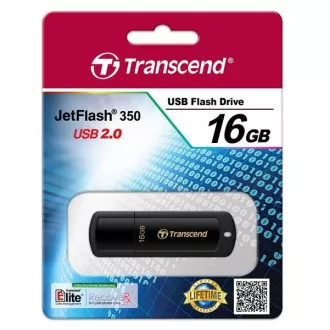 TRANSCEND Flash Disk 16GB JetFlash®350, USB 2.0 (R:13/W:4 MB/s) černá