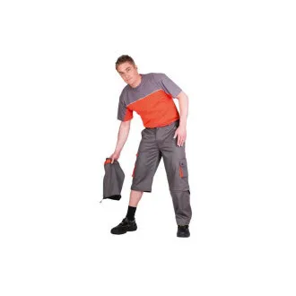 DESMAN kalhoty 2v1 šedá/oranžová 56