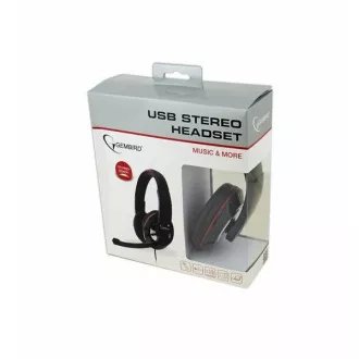 GEMBIRD sluchátka s mikrofonem MHS-U-001 Gaming, černá, USB GEMBIRD sluchátka s mikrofonem MHS-U-001 Gaming, černá, USB