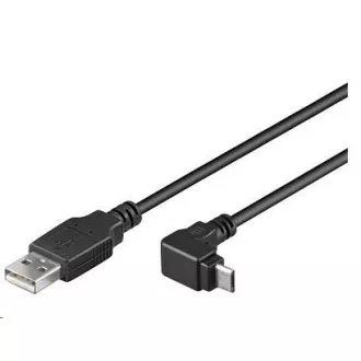 PremiumCord Kabel micro USB 2.0, A-B, konektor do úhlu 90° 1.8m (černý) PremiumCord Kabel micro USB 2.0, A-B, konektor do úhlu 90° 1.8m (černý)