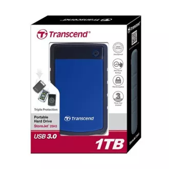 TRANSCEND externí HDD USB 3.0 StoreJet 25H3B, 1TB, Blue (nárazuvzdorný) TRANSCEND externí HDD USB 3.0 StoreJet 25H3B, 1TB, Blue (nárazuvzdorný)