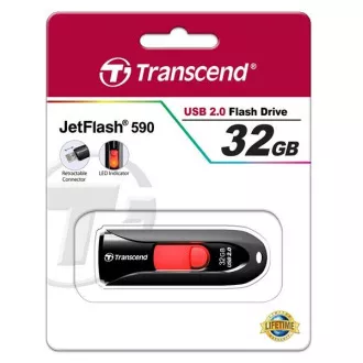 TRANSCEND Flash Disk 32GB JetFlash®590K, USB 2.0 (R:16/W:6 MB/s) černá TRANSCEND Flash Disk 32GB JetFlash®590K, USB 2.0 (R:16/W:6 MB/s) černá