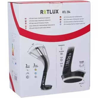 RTL 204 stm.LED lamp.černá Qi 6W RETLUX