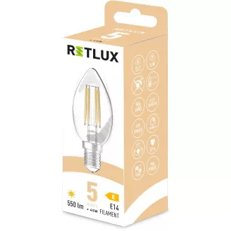 RFL 400 Fil. C35 E14 candle 5W WW RETLUX RFL 400 Fil. C35 E14 candle 5W WW RETLUX
