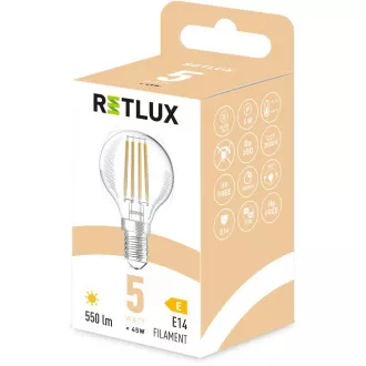 RFL 401 Fil. G45 E14 miniG 5W WW RETLUX RFL 401 Fil. G45 E14 miniG 5W WW RETLUX