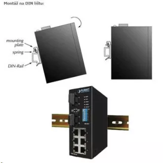 Planet switch IGS-801T, průmysl.verze 8x10/100/1000, DIN, IP30, -40 až 75°C, 12-48V
