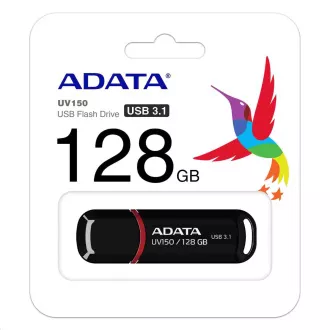 ADATA Flash Disk 128GB UV150, USB 3.1 Dash Drive (R:90/W:20 MB/s) černá