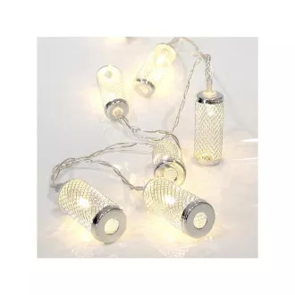 Eurolamp LED světelný řetěz s kovovým válcem, barva teplá bílá, 10 ks LED, 1 ks Eurolamp LED světelný řetěz s kovovým válcem, barva teplá bílá, 10 ks LED, 1 ks