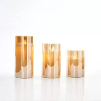 Eurolamp Vánoční dekorace skleněná LED svíčka, časovač, 7,5 x 15 cm, 1 ks Eurolamp Vánoční dekorace skleněná LED svíčka, časovač, 7,5 x 15 cm, 1 ks